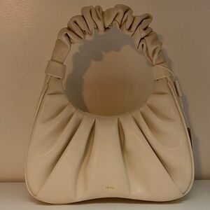 JW PEI Elegant Cream Ruched Bag